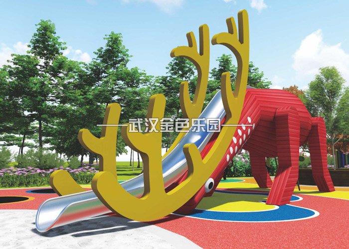 保利城麋鹿不銹鋼滑梯定制